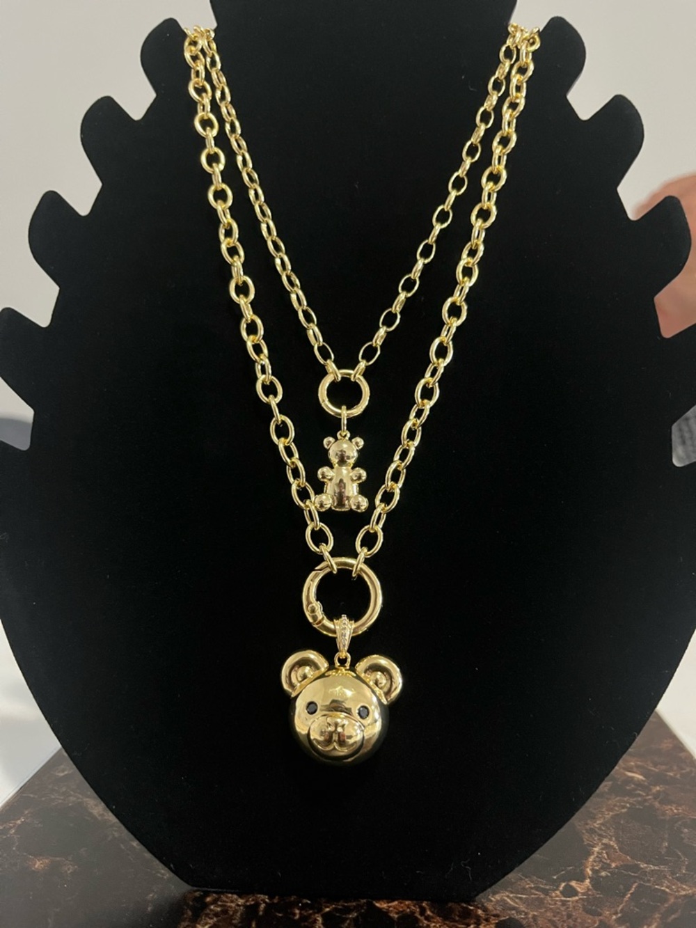 Gold Layered Bear Pendant Necklace - Collection